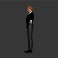 Game and Movie Character Wearing Black Suit White Shirt with Arms Outstretched Standing Pose
