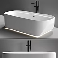Modern White Bathtub With Integrated Bottom Lighting 3d model