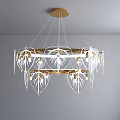 Modern Leaf Shaped Chandelier With Ring Structure And Different Color Options 3d model