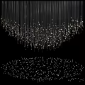 Modern Hanging Chandelier With Thin Lines Sparkling Small Lights And Decorative Design