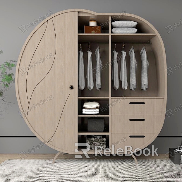 wardrobe shape cabinet round cabinet model