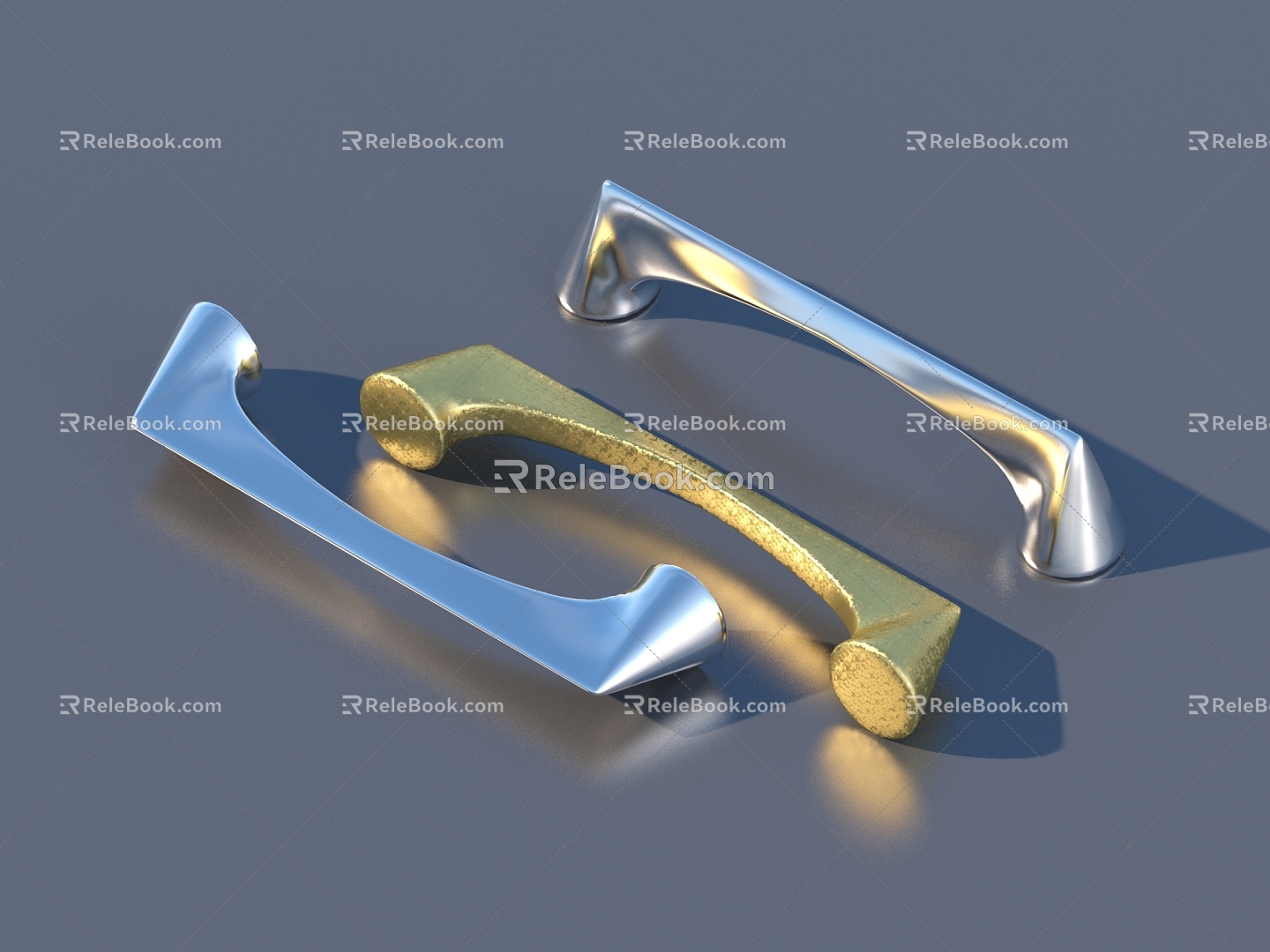 Door handle hardware 3d model