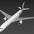 Passenger Airplane With White Body Twin Engines Wing Structure And Tail Design