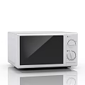 Modern Silver Microwave Oven As Essential Kitchen Appliance With Glass Door And Knobs 3d model