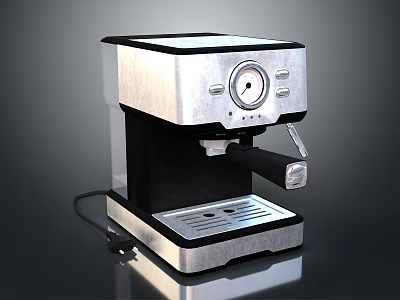 Modern Electric Coffee Machine With Stainless Steel Body And Control Knob 3d model