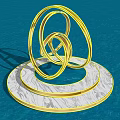 Modern Urban Sculpture Rotating Spiral Ring Luminous Abstract Sculpture 3d model