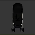 Modern Black Baby Stroller With Canopy Handle And Sleek Design Wheels