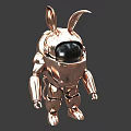Smart Robot With Rabbit Ears In Rose Gold Metallic Futuristic Design 3d model