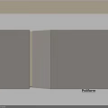 Modern Minimalist Hinged Door Design For Wardrobe With Light Beige Finish And Metal Handle