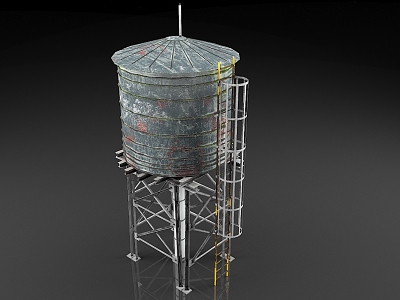 Water supply equipment for water storage tank of water tower 3d model