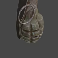 Vintage Rusty Metal Hand Grenade With Textured Surface And Pull Ring 3d model