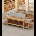 Modern Wooden Display Shelves With Various Designs For Retail Stores