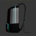 Stylish Black Backpack with Blue Glowing Lines and Modern Design for Daily Use