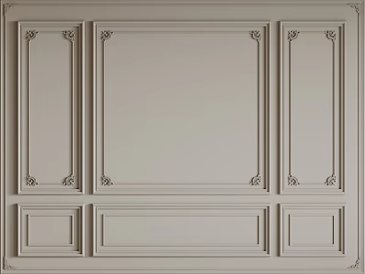 Plaster Moulding Wall Design With Ornate Symmetrical Details For Interior Decoration 3d model
