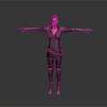 Woman With Arms Outstretched In Sci Fi Inspired Mechanical Gloves And Detailed Outfit
