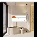 Modern Minimalist Bathroom Interior Design With Freestanding Bathtub Wall Mirror And Lighting Fixtures