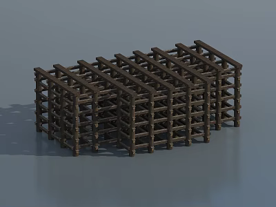 Modern wooden frame 3d model