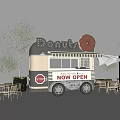 Bonuts Functional Food Truck With Giant Donut Sign Now Open And Outdoor Seating