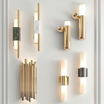 Light Luxury Wall Lamp Metal Wall Creative Strip Wall Lamp 3d model