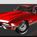 Red Vintage Sports Car With Sleek Shiny Body And Classic Chrome Wheels