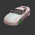 Sleek White 3D Rendered Sports Car With Dark Background And Reflection Design