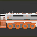 Orange and White Space Exploration Rover Featuring Large Wheels and Antenna for Planetary Missions