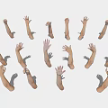 Multiplayer gesture arm combination female arm palm palm finger combination 3d model