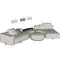 Modern Minotti multi-person sofa corner sofa sofa pillow sofa 3d model