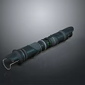 Tactical Modern Weapon With Tubular Design Black Metal Surface Green Optical Lens