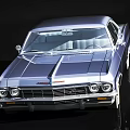 Silver Classic Car With Shiny Body Chrome Grille And Round Headlights Two Door Coupe Exterior