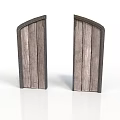 Vintage Wooden Arched Doors With Rustic Finish And Natural Texture