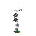 Weather Monitoring Station With Solar Panels Antenna And Sensors On Pole