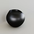 Stylish Round Black Stool With Smooth Surface On Light Colored Background