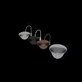 Metal Colored Bowl Shaped Washbasins with Curved Faucets in Modern Design