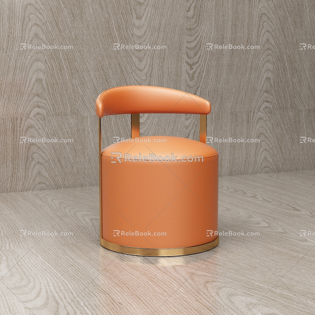 Modern Simple Leisure Chair Stool 3d model