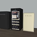 Modern Smeg Black White Stylish Refrigerators With Glass Door Wine Cooler