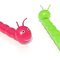 Colorful Caterpillar Toys Red And Green With Smiling Faces And Antennae For Children