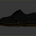 Black Leather Casual Shoes With Brown Sole And Yellow Stitching For Daily Use