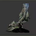 Realistic Natural Tree Stump With Detailed Bark Roots And Mossy Base