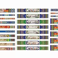 Various Traditional Pattern Hanging Ornaments With Colorful Decorative Borders And Designs