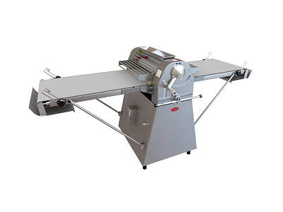 Stainless Steel Commercial Kitchen Dough Rolling Machine With Extendable Tables 3d model