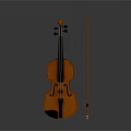 Classic Wooden Violin With Bow As Practical Living Item Featuring Smooth Design
