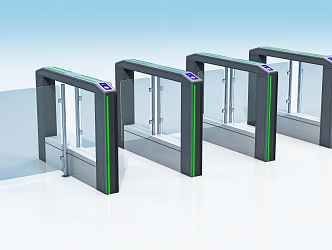 Gate access control gate hall gate access control access card swiping machine feeling 3d model