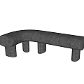 Modern Gray Upholstered Public Chair With Rounded Armrests And Cylindrical Legs