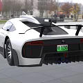 White Racing Sports Car With Sleek Aerodynamic Body And Open Cockpit Design