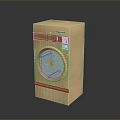 Modern Beige Desktop Computer Case With Circular Transparent Window And Control Panel 3d model
