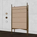 Modern Five Drawer Chest With Light Wood Drawers Dark Frame And Metal Handles