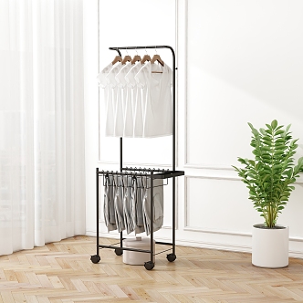 Coat rack clothes 3d model