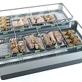 Commercial Display Freezer With Multi Tier Storage For Fresh Meat Products