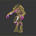Armored Sci Fi Creature Character With Detailed Metallic Exoskeleton And Menacing Stance